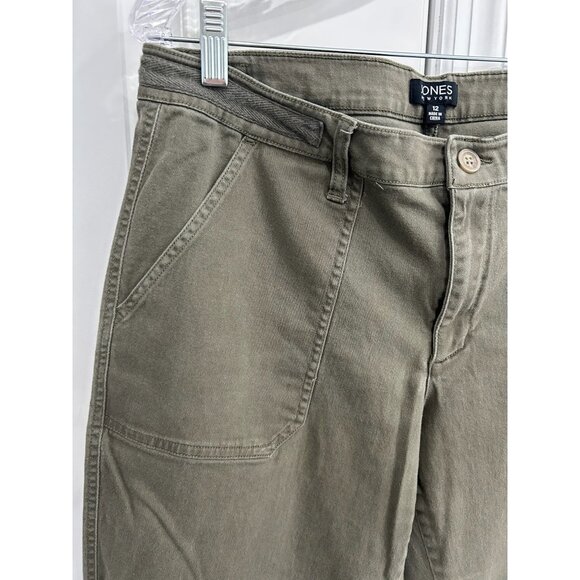 Jones New York Straight Leg Mid Rise Chino Pants Olive Green Sz 12 Utility - Picture 6 of 12